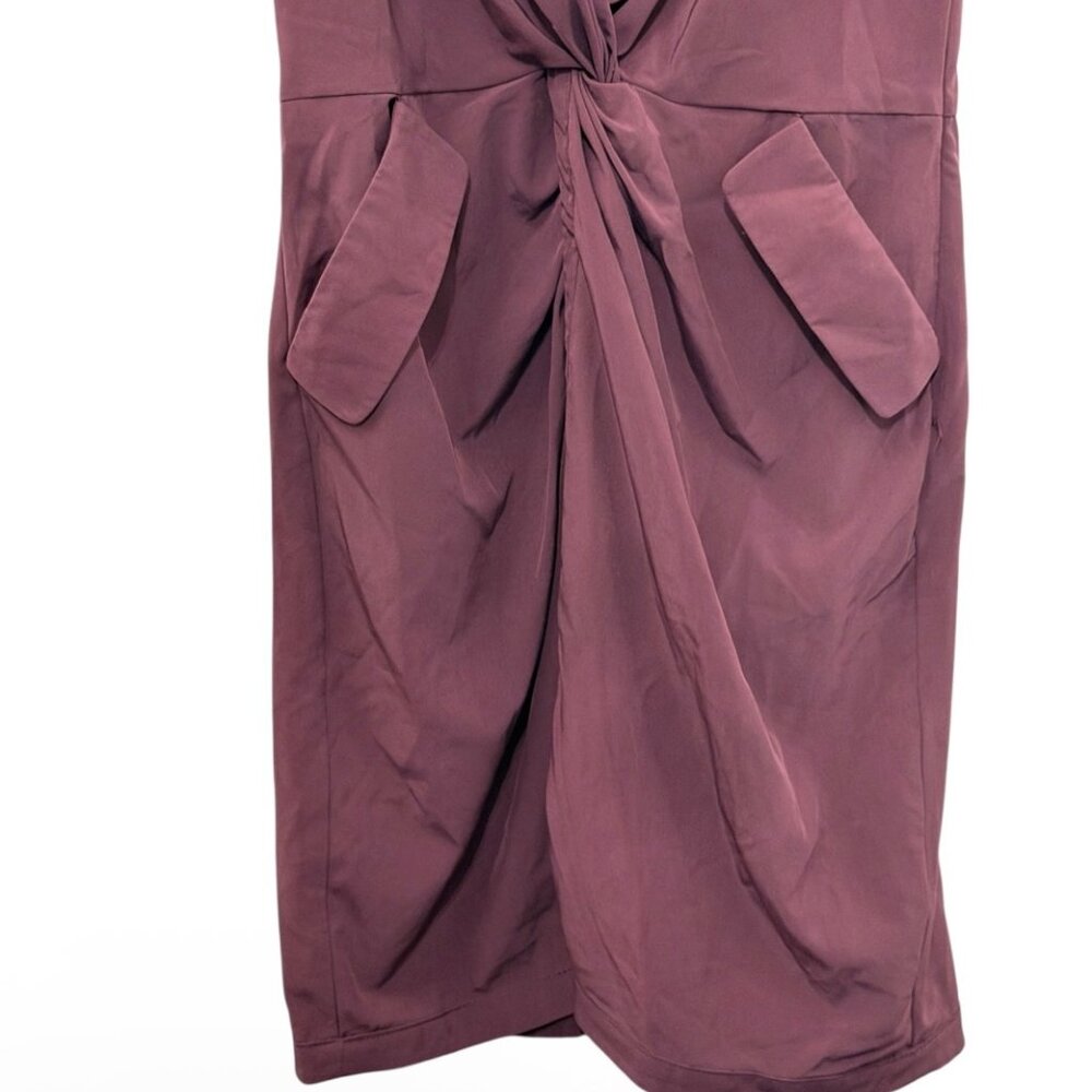 Ark & Co Draped Purple V-Neck Dress - Picture 8 of 12